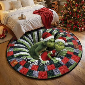 Funny Couple Quilted Round Mat - Personalized Gifts For Couple 02naqn250925