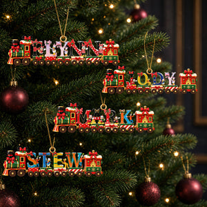 Merry Little Alphabet Train Acrylic Ornament - Personalized Gifts 02NADT290926