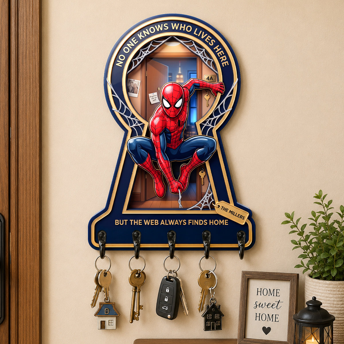 Masked Hero Acrylic Key Hanger - Personalized Gifts For Family 04hadh030826