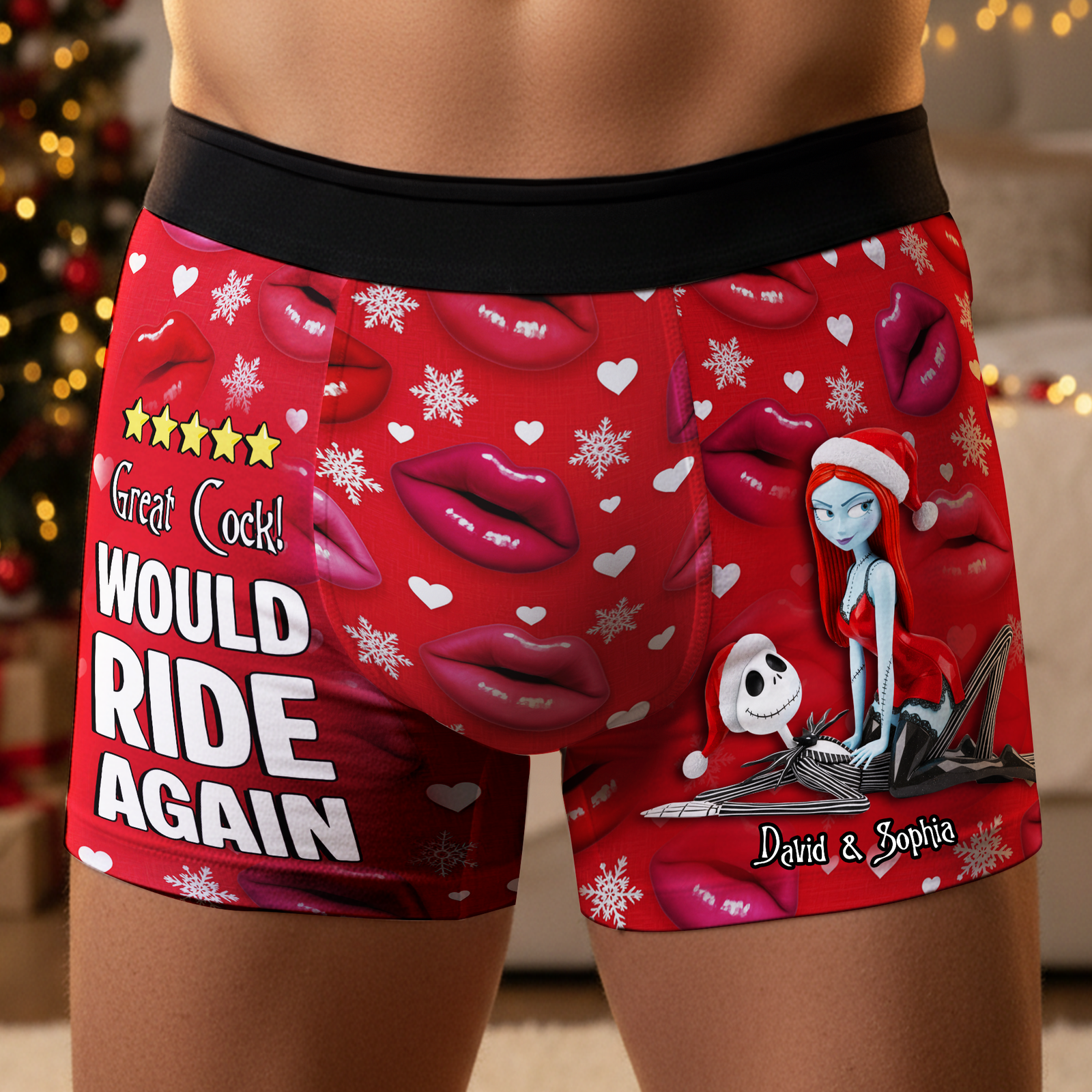 Playful Couple Men Boxers - Personalized Christmas Gifts For Him 02NALU220925