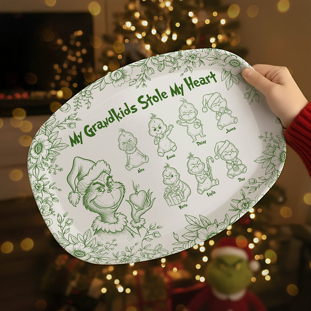 Grandma Green Monster Resign Plate - Personalized Gifts For Christmas Grandma Plate 02PGTA200925