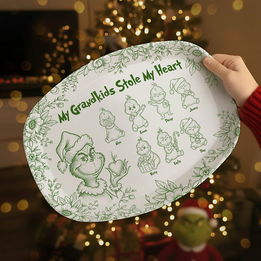 Grandma Green Monster Resign Plate - Personalized Gifts For Christmas Grandma Plate 02PGTA200925