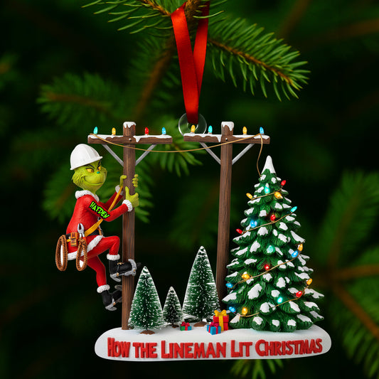 Personalized Gifts For Lineman Christmas Acrylic Ornament 06qhlu110925