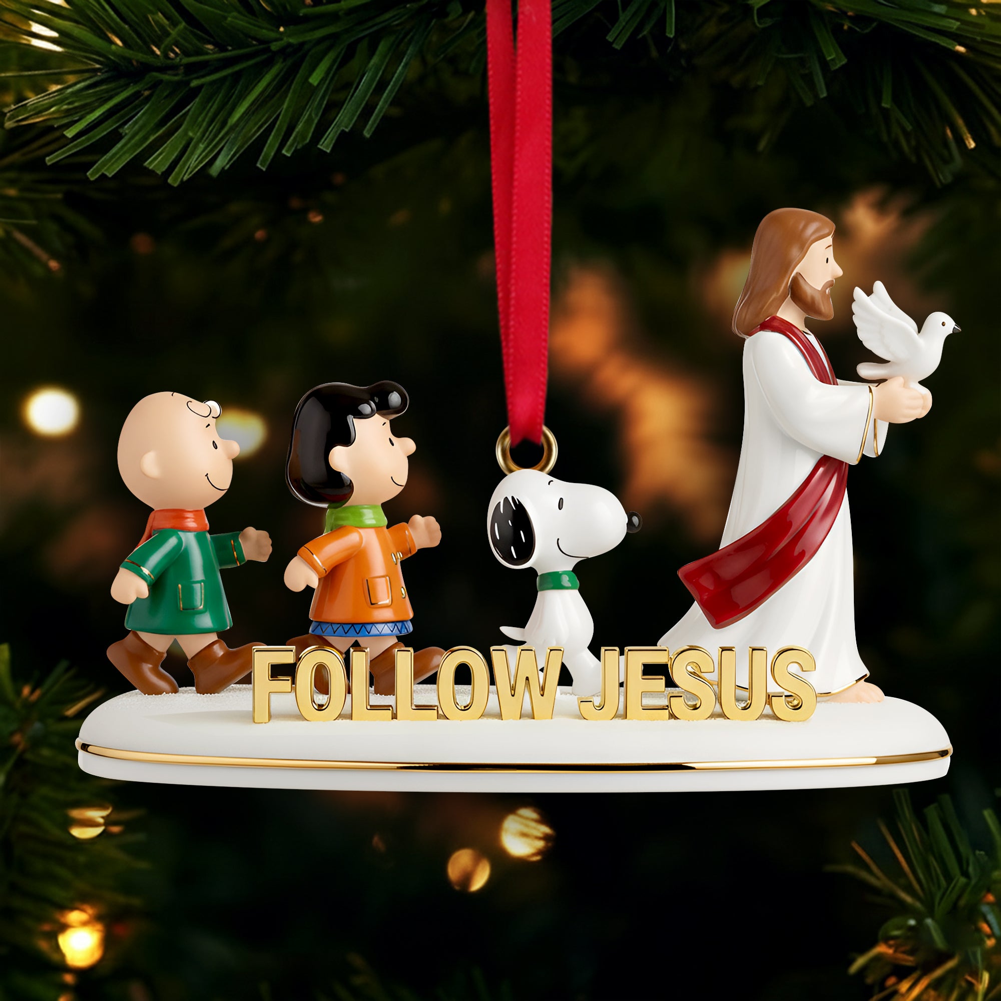 Following Jesus Christ Acrylic Ornament - Personalized Gifts For Christians 09QHLU211025