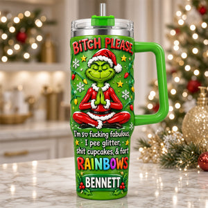 Sleighing The Naughty List Tumbler With Handle - Personalized Funny Gifts 01HUDH141026