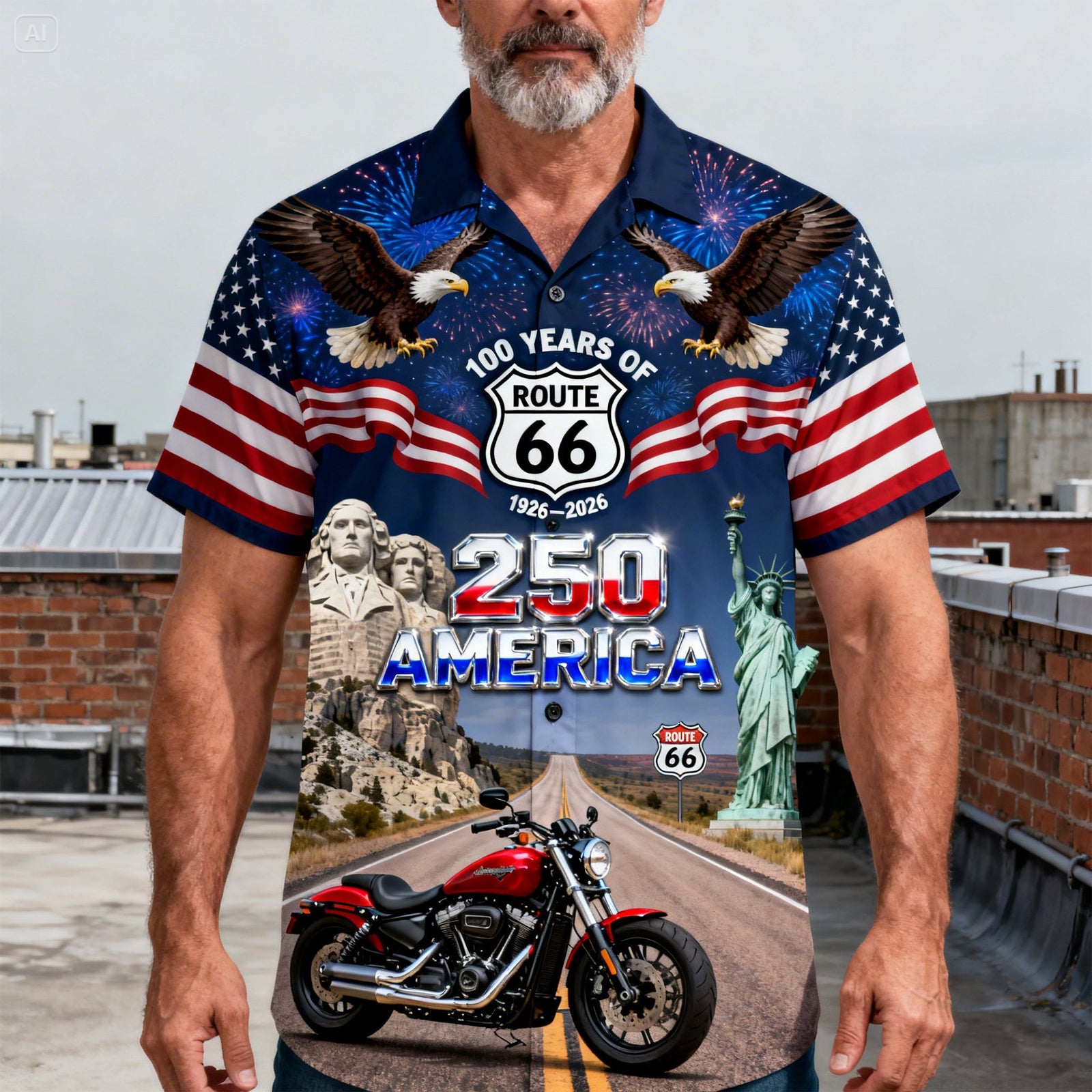 Proud American Motorcycle Hawaiian Shirt - Custom Photo Gifts For Bikers 03qhlu260226