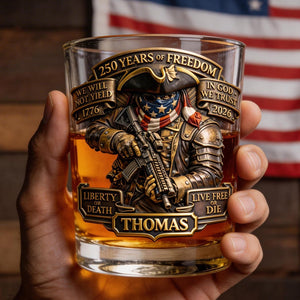 Live Free Tribute 250 Years Round Glass - Personalized Gift For Patriots 02TYDT030326