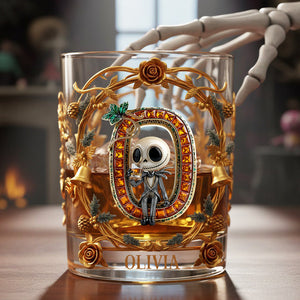 Spooky Gothic Alphabet Glass Mug Personalized Gifts For Fans 05TGDT061025