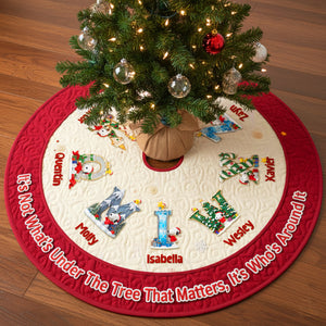 Alphabet Family Tree Skirts - Personalized Gift For Family Christmas Tree Skirt 04NAMG101025