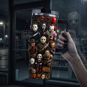 Spooky Colorful 40oz Tumbler With Handle - Personalized Gifts For Horror Lovers 02NATA280726