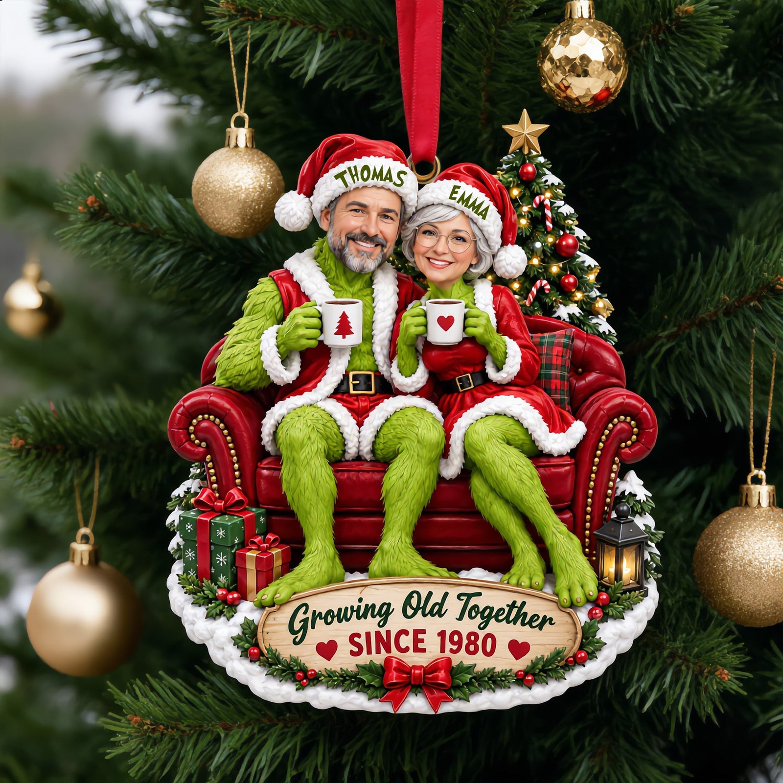 Cheeky Couple Christmas Ornament - Custom Photo Gifts For Couple 06tylu090926