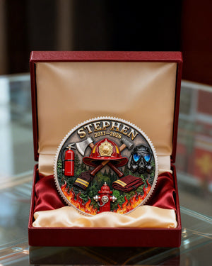Firefighter Appreciation Printed Metal Coin - Personalized Gifts For Firefighter 03kimg120226