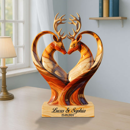 Deer Couple Acrylic Plaque - Personalized Anniversary Gifts For Couple 05OHNTN170625