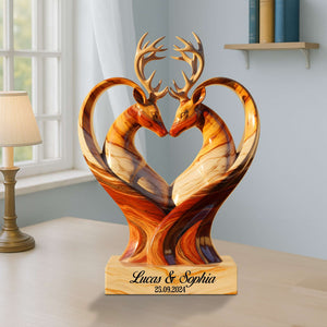Deer Couple Acrylic Plaque - Personalized Anniversary Gifts For Couple 05OHNTN170625