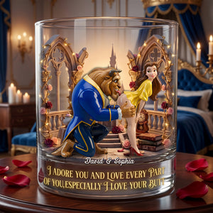 Naughty Couple 11oz Round Glass - Personalized Gifts For Couple Glass 05OHLU010626