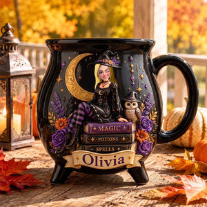 Witch Ceramic Cauldron Mug - Personalized Gifts 02totn180826