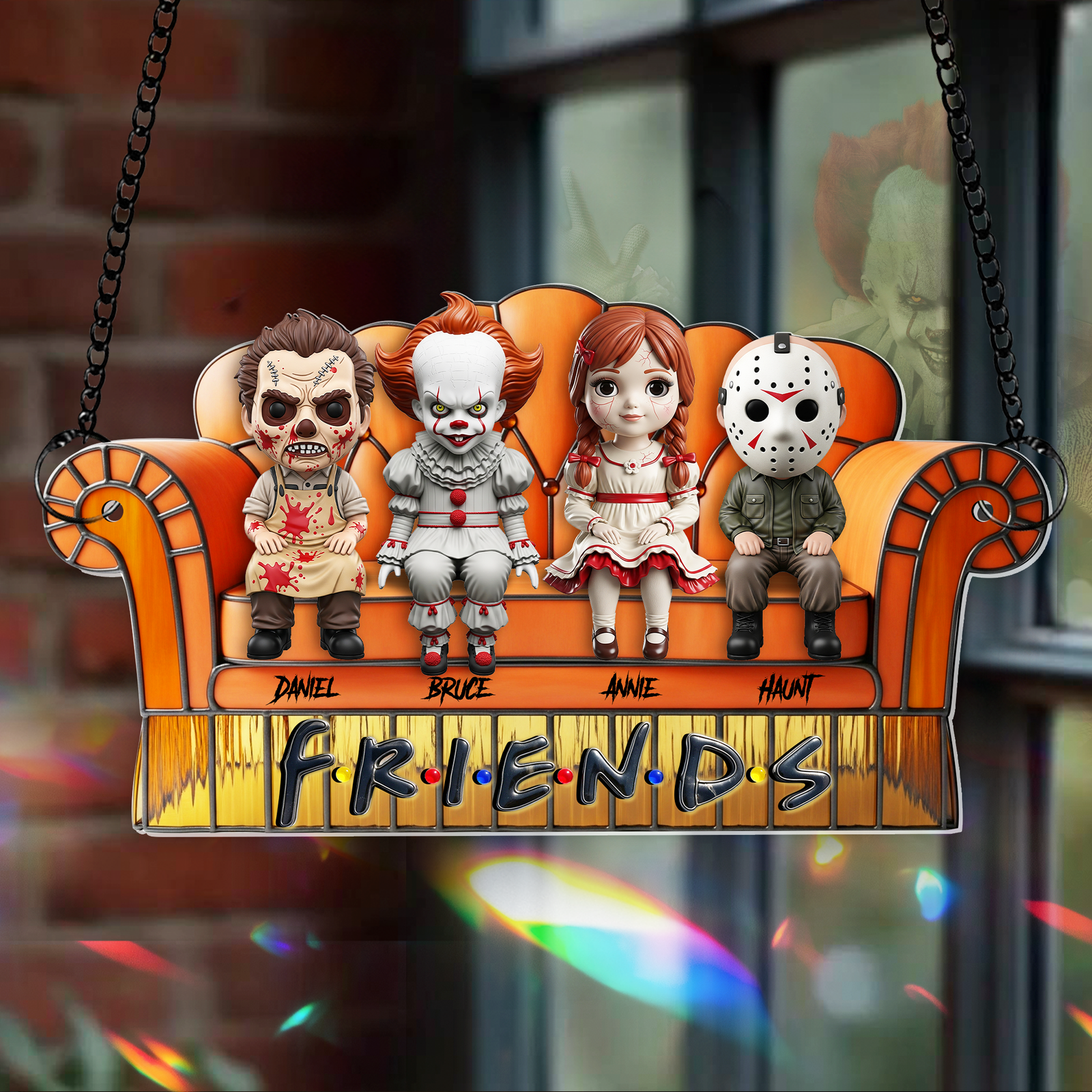 Creepy Crew Chilling Together Suncatcher - Personalized Gift For Friends 03OHLU120825