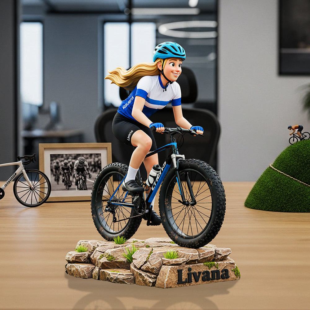 Teenager Riding Bicycle Plaque - Custom Photo Gifts For Bicycle Lovers 02pata290825