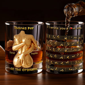 Sexy Hugging Couple Round Glass - Personalized Gifts For Couples 02NALU201125