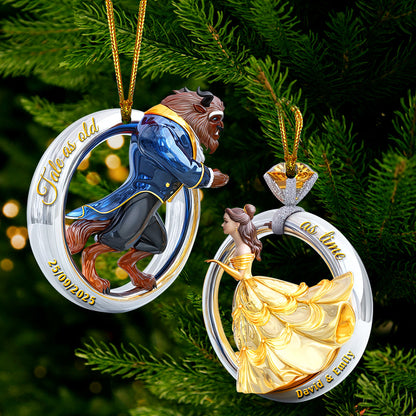 Fairy Tale Couple Christmas Ornament - Set Of 2 Personalized Gifts For Couple 01tgqn180825