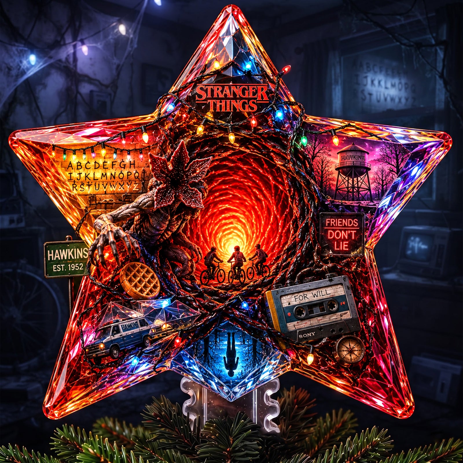 Deep World Star Tree Topper, Personalized Gifts 02qhlu100826
