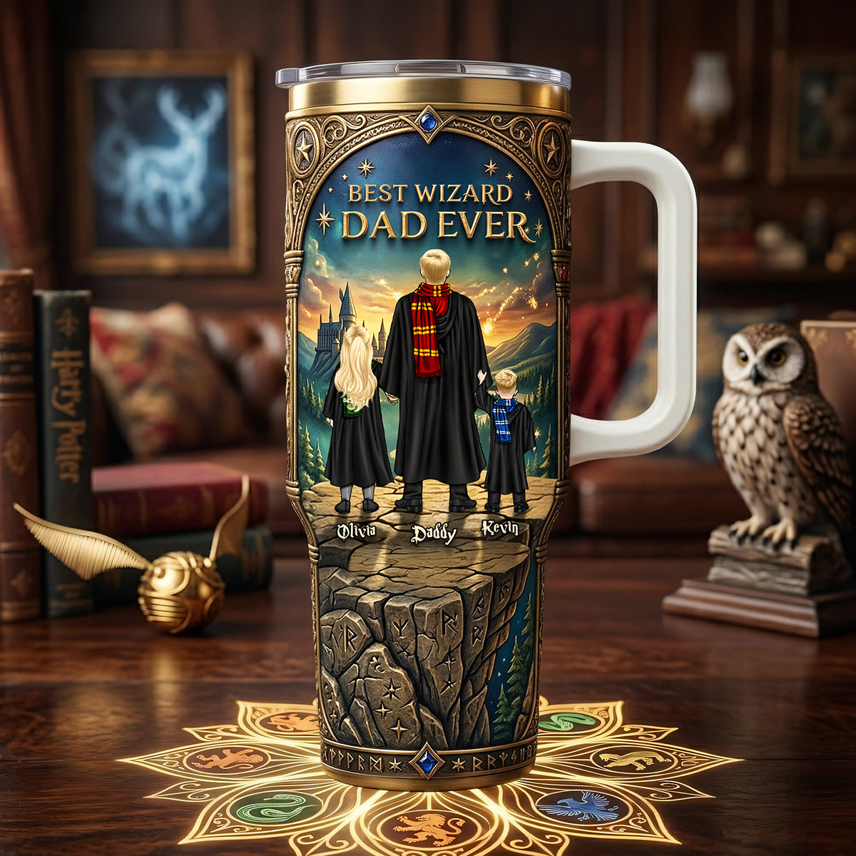 Magical Dad & Kids Adventure - Tumbler Handle Personalized Father's Day Gifts 04NATA160426