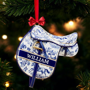 Equestrian Saddle Ornament - Personalized Christmas Gift For Horse Riding Lovers 03PGLU221025