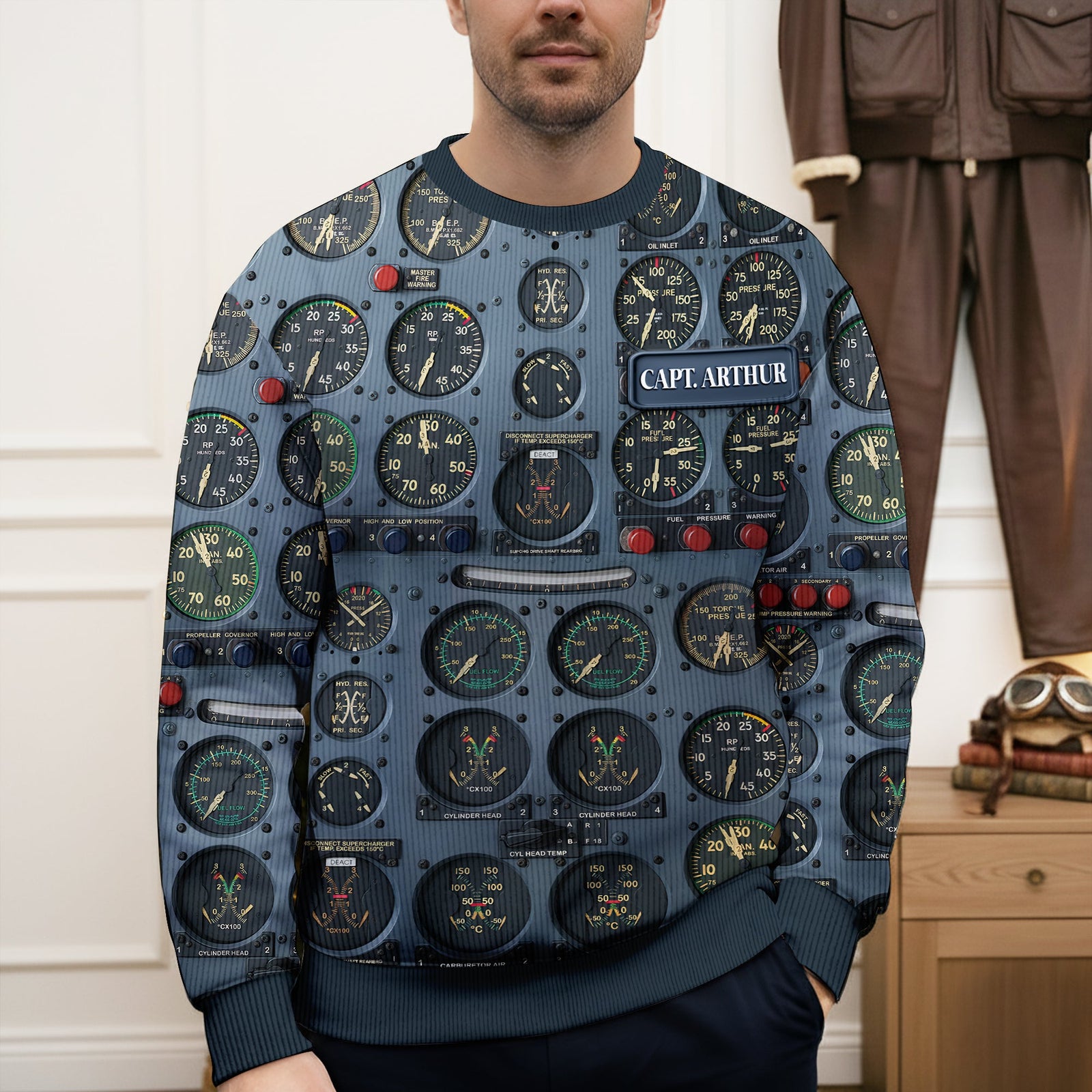 Pilot Control Panel Ugly Sweater - Personalized Christmas Gifts For Pilot 01HULU120925