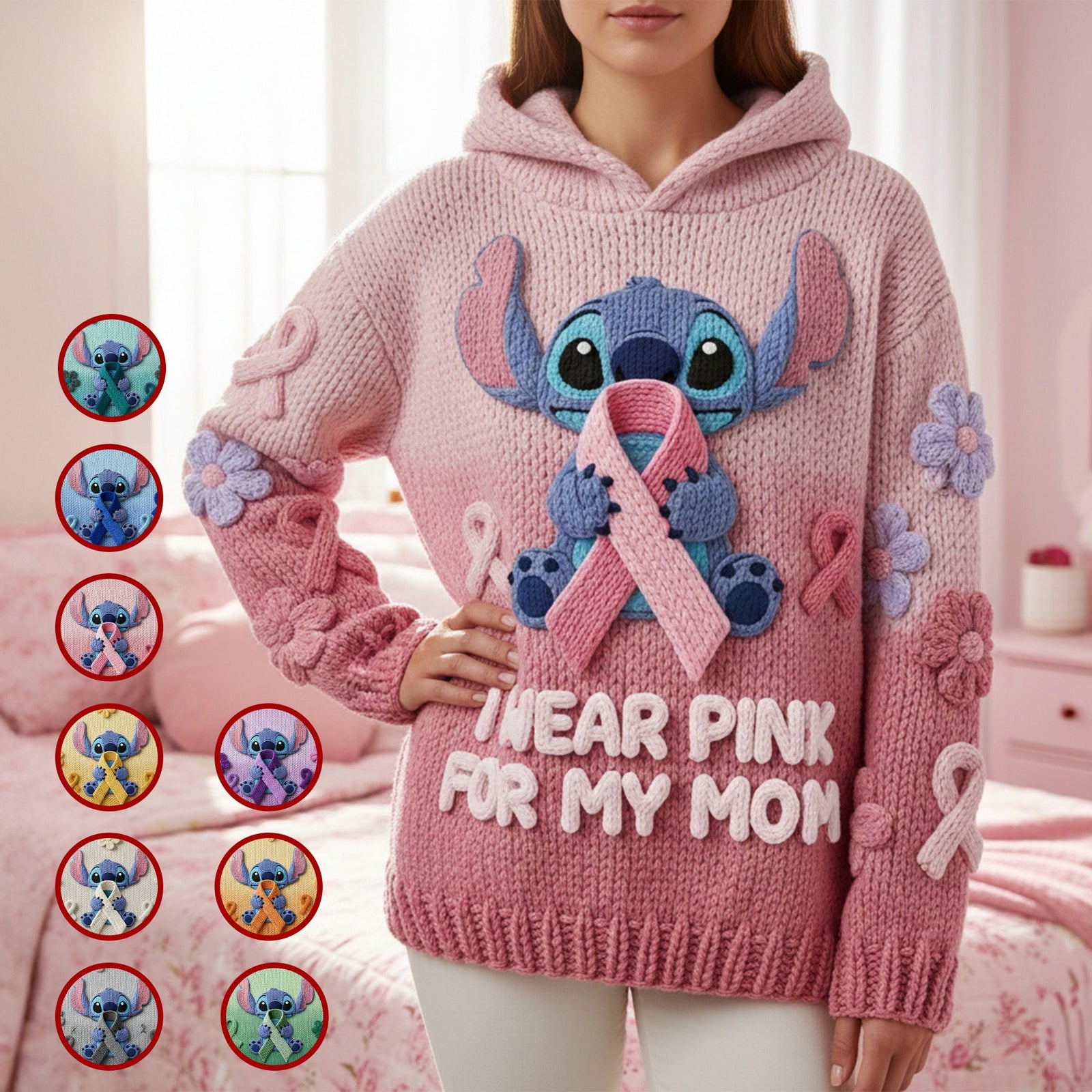 Ribbon Cancer Support Hoodie - Personalized Gift For Cancer Awareness 01NAMG051225