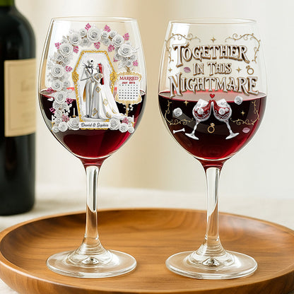 Gothic Wedding Wine Glass - Personalized Gifts For Couple 03ohqn060825