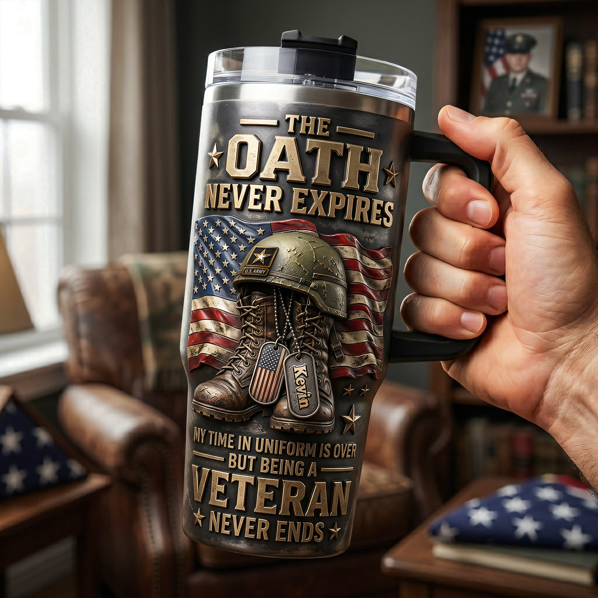 The Oath Never Expires Colorful 40oz Tumbler With Handle - Personalized Gifts For Veterans 03tyta240626