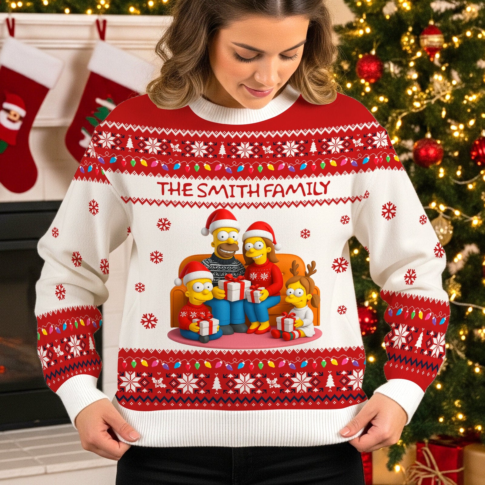 Custom Photo Christmas Gifts For Family Ugly Sweater 04natn250825