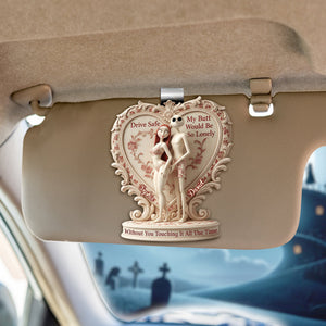 Cheeky Skeleton Couple Car Visor Clip - Personalized Gifts For Couple 01ohlu171225