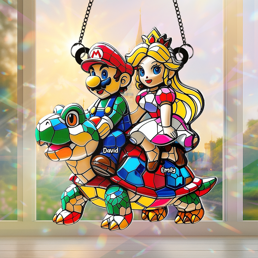 Personalized Gifts For Couple Suncatcher Ornament, Game Fans 01TGPU100725