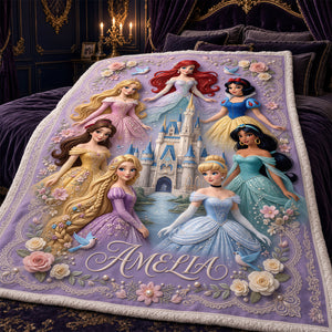 Lovely Fairy Tale Princesses Blanket - Personalized Gifts 04padt061026