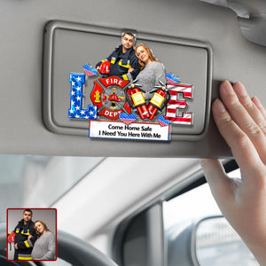 Firefighter Couple Car Visor Clip - Personalized Custom Photo Gift For Couples 04HUQN290126