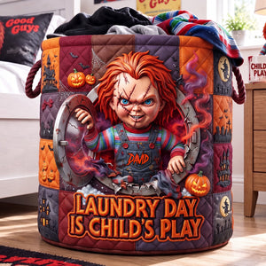 Creepy Doll Quilted Laundry Basket - Personalized Gifts For Halloween 06tylu050826