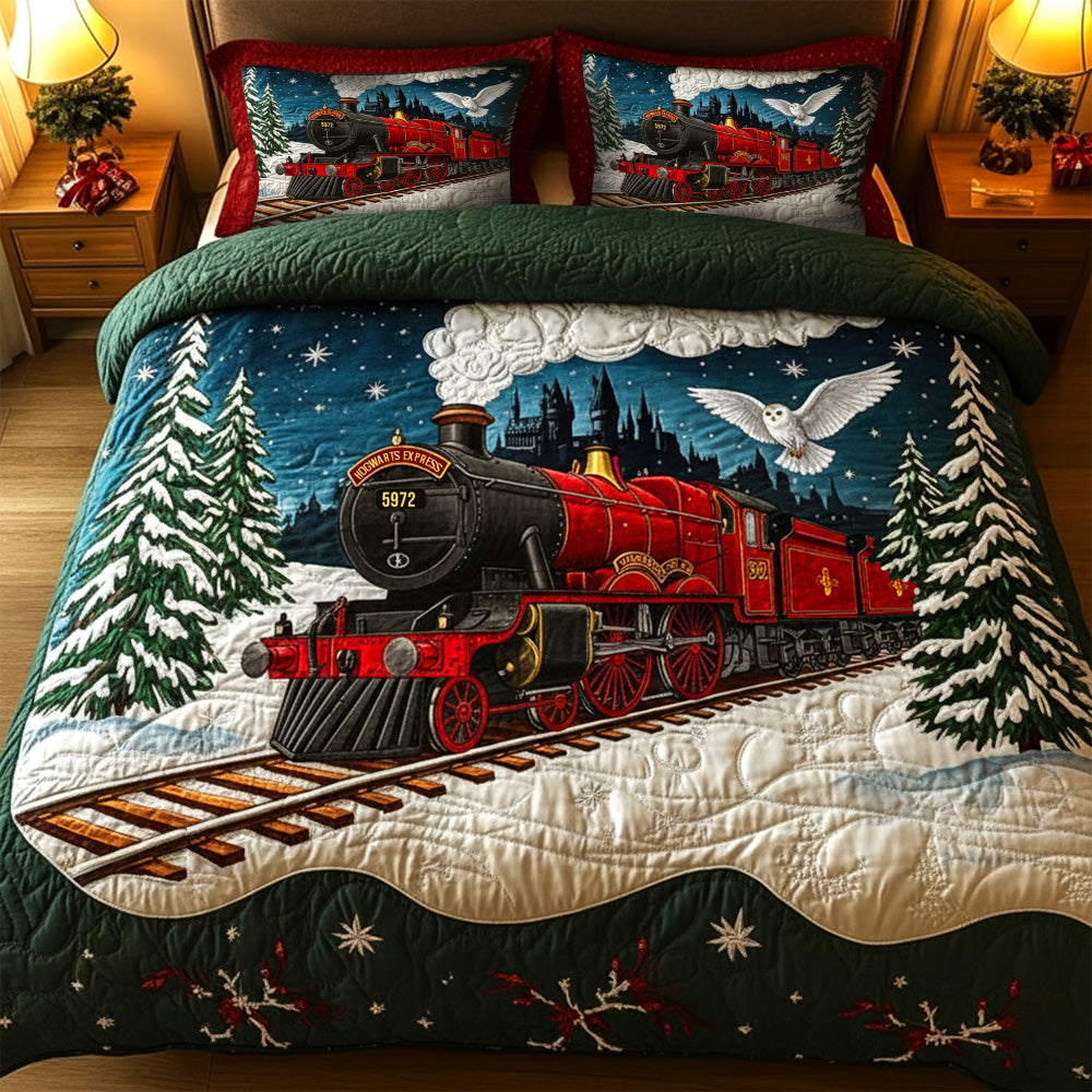 Train Christmas Quilt Bedding Set 01NATN060925