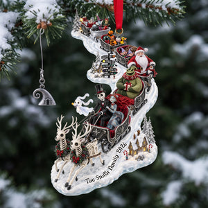 Whimsical Sleigh Acrylic Ornament - Personalized Gifts 01qhlu140926