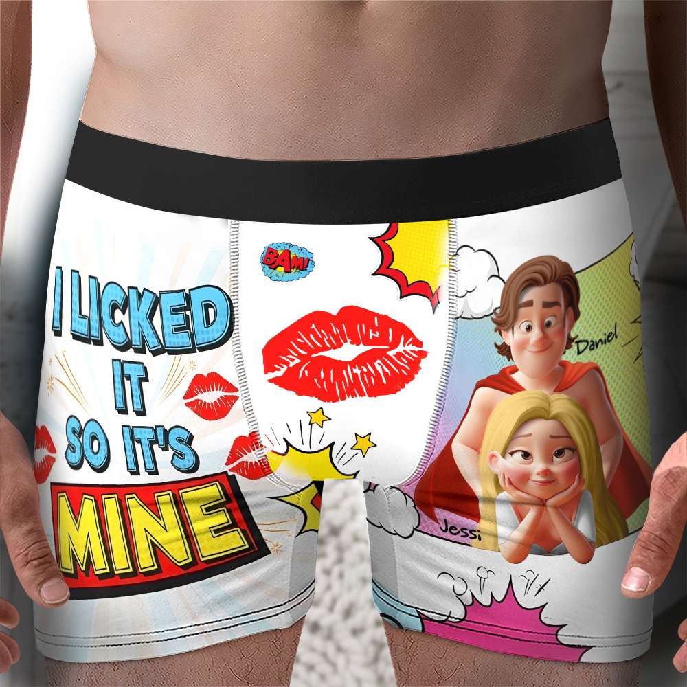 Spicy Couple Men's Boxers - Personalized Gifts For Him 04TGLU240625 - Boxer Briefs - GoDuckee