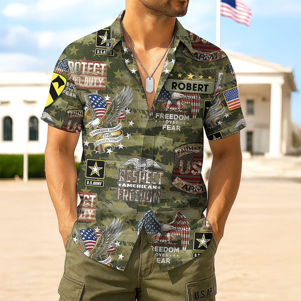 Proud Military Hawaiian Shirt - Personalized Military Logo Gifts For Veteran 04HUQN170625