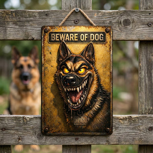 Beware Of Dog Print Metal Sign - Custom Photo Gifts For Dog Lover Metal Sign 01TGQN040326