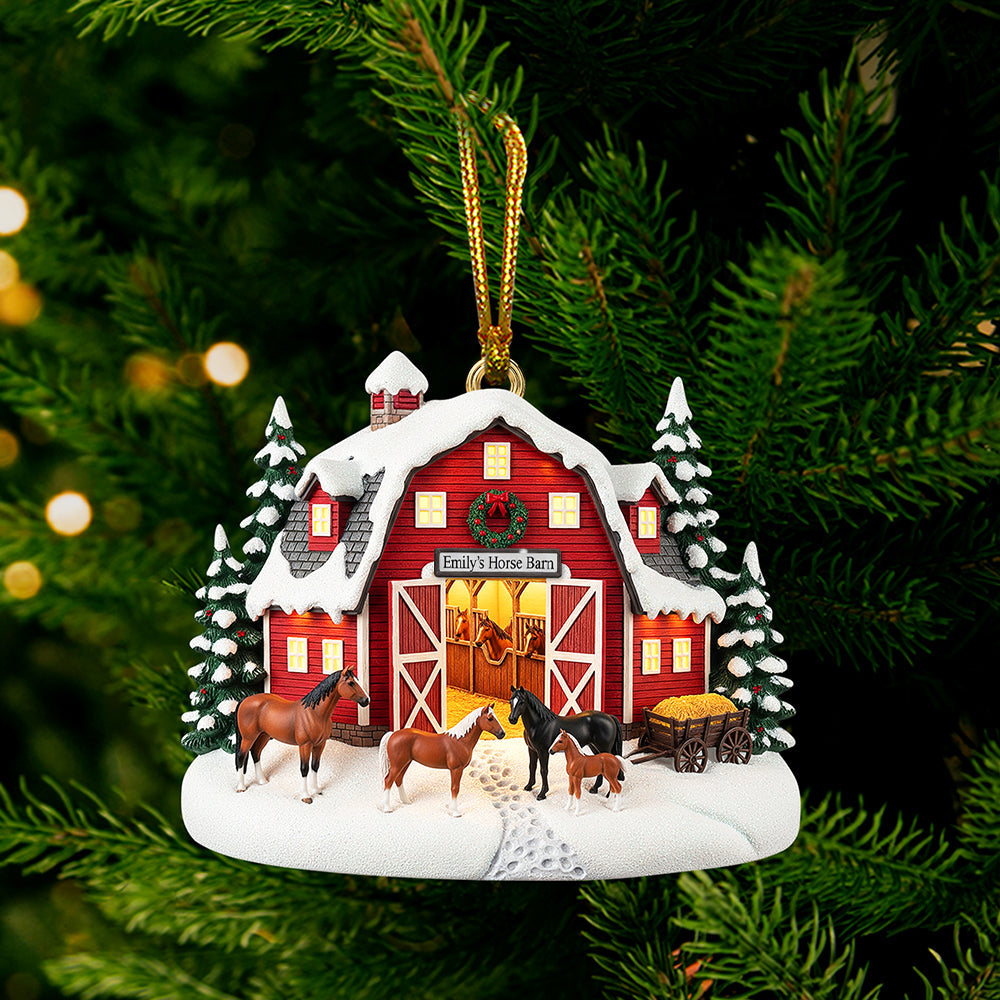 Farm Style Christmas Ornament – Personalized Gifts for Horse Lovers 04hyqn070825