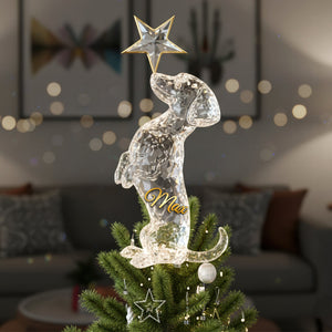 Graceful Dog Rearing Up With Star Tree Topper, Personalized Gifts For Dog Lovers 02qhqn211125