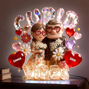 Old Couple Acrylic Light Box Personalized Gifts For Couple 06PADT210126