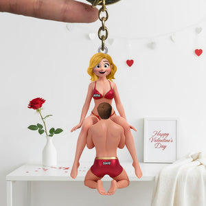 Playful Couple Acrylic Keychain - Personalized Gift For Couples 03OHTN200126