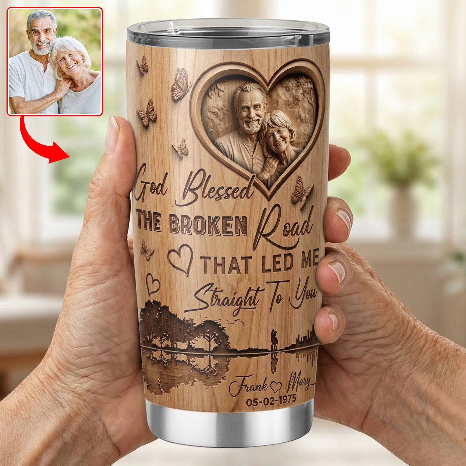 God Blessed Couple Custom Photo Tumbler - Personalized Gifts For Couple 05paqn180326