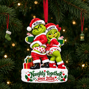 Furry Naughty Couple Ornament - Personalized Christmas Gifts For Couples 04tolu191026
