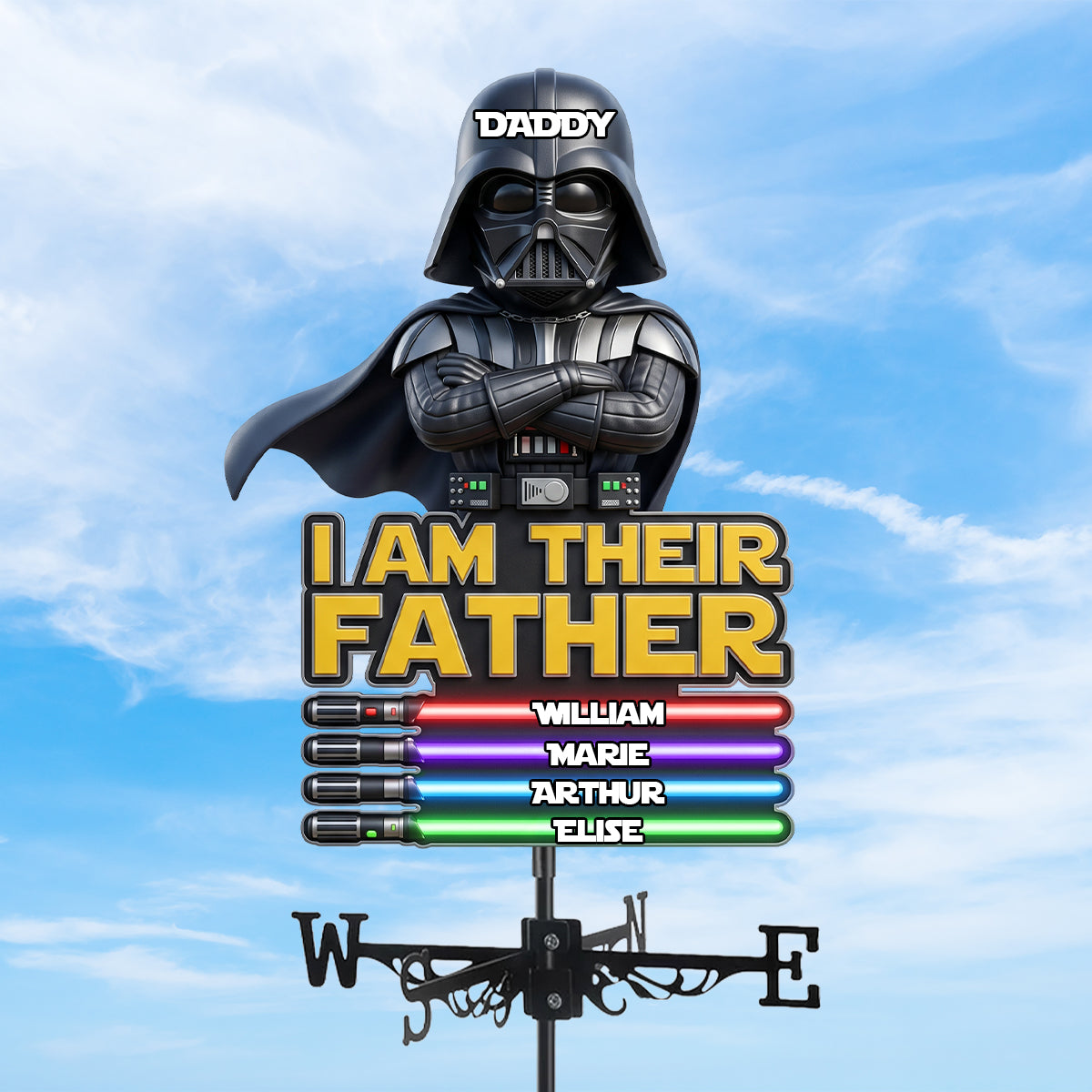 Futuristic Dad Metal Weather Vane - Personalized Gifts For Dads 01nadh140526