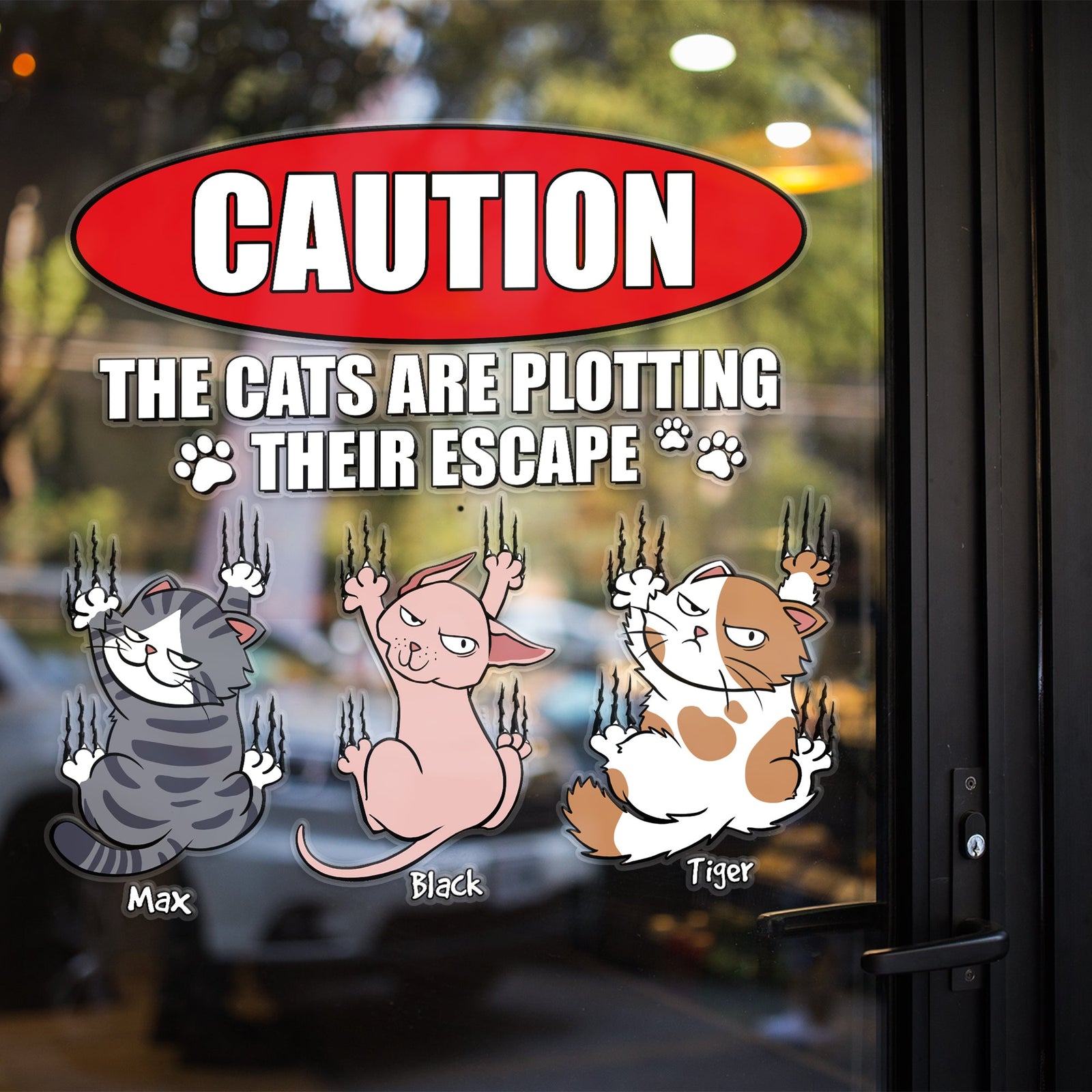 Personalized Gifts For Cat Lover Decal 02natn170724 Funny Cat Escape - Decal Sticker - GoDuckee